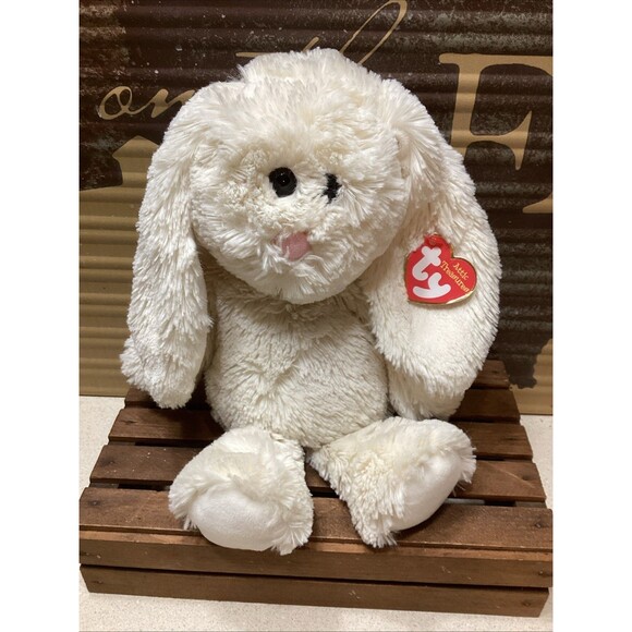 TY Attic Treasures PEARL the Cream Bunny Rabbit Plush Toy New With Tags - Picture 1 of 11